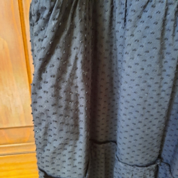 J. Crew Factory Smocked Tiered Midi Dress Black Swiss Dot BF861 Size Large - Picture 7 of 13